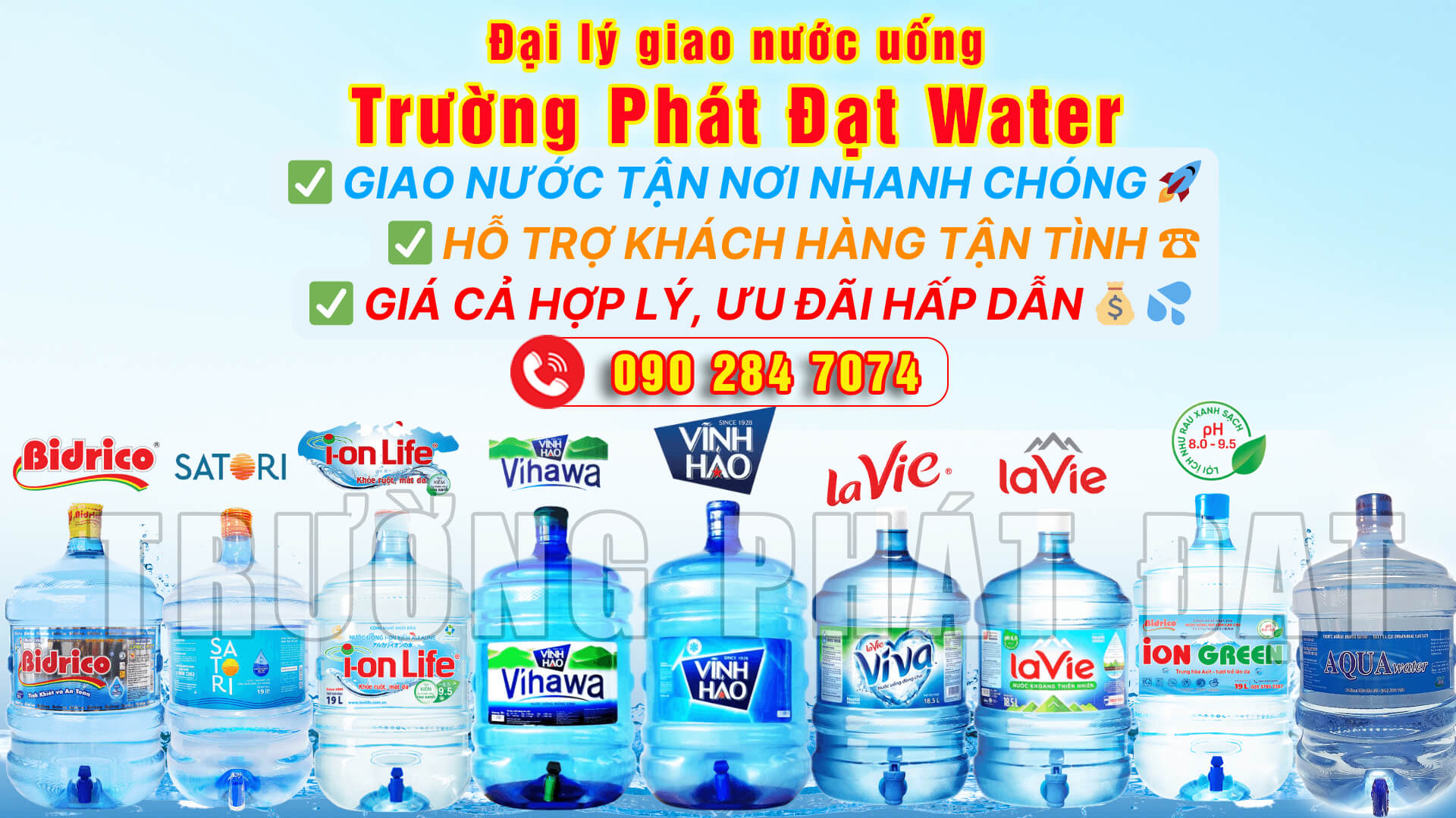 Đại lý giao nước bình 20L tận nơi quận 6 - Trường Phát Đạt Water